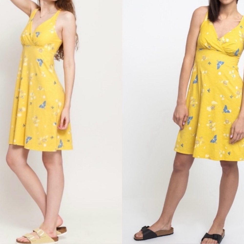 Patagonia Yellow Butterfly Organic Cotton Amber Dawn Gorpcore Outdoor Dress M